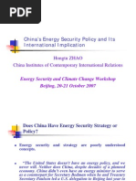 China’s Energy Security Policy and Its