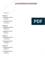 Ejercicios de Ecuaciones de Primer Grado Con Dos Variables