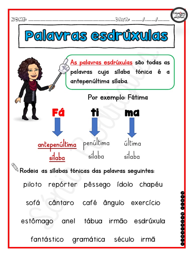 Palavras Esdrúxulas e Suas Regras | PDF | Sílaba | Estresse (Linguística)