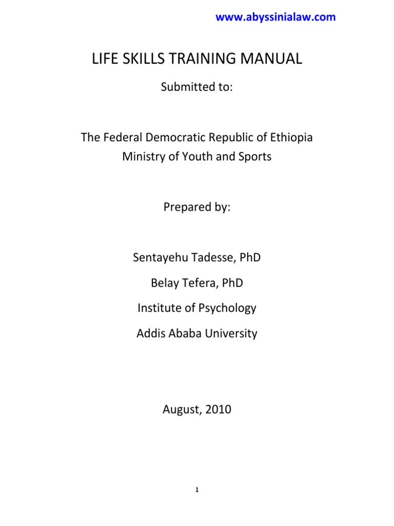 Life Skills Training Manual PDF Sexually Transmitted Infection