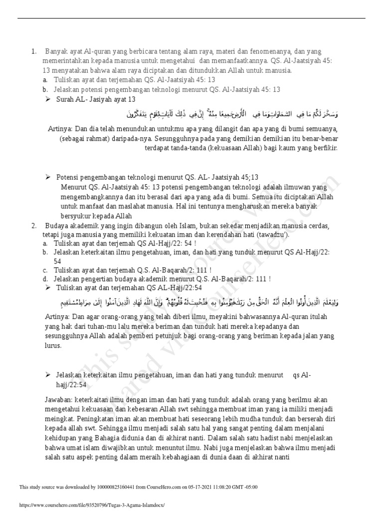 Keterkaitan Ilmu, Iman, dan Hati dalam QS Al-Hajj 22:54 | PDF