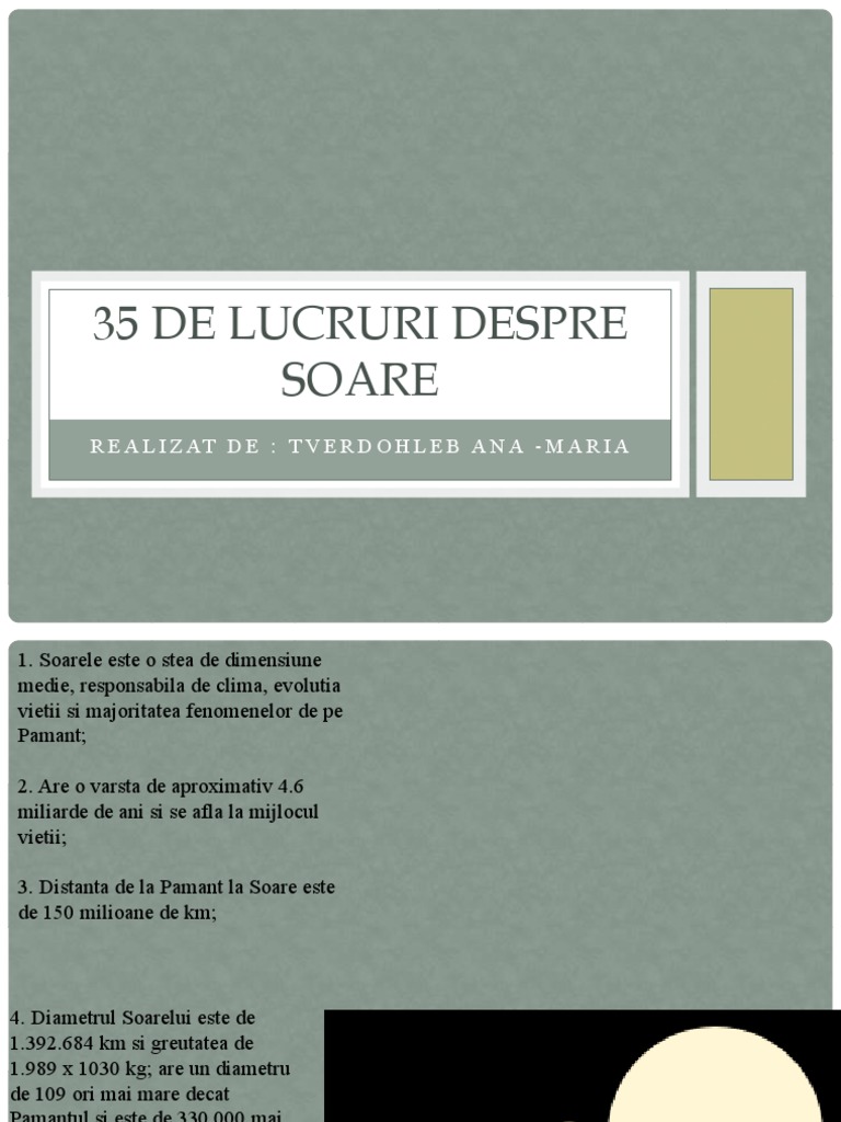 35 de Lucruri Despre Soare | PDF