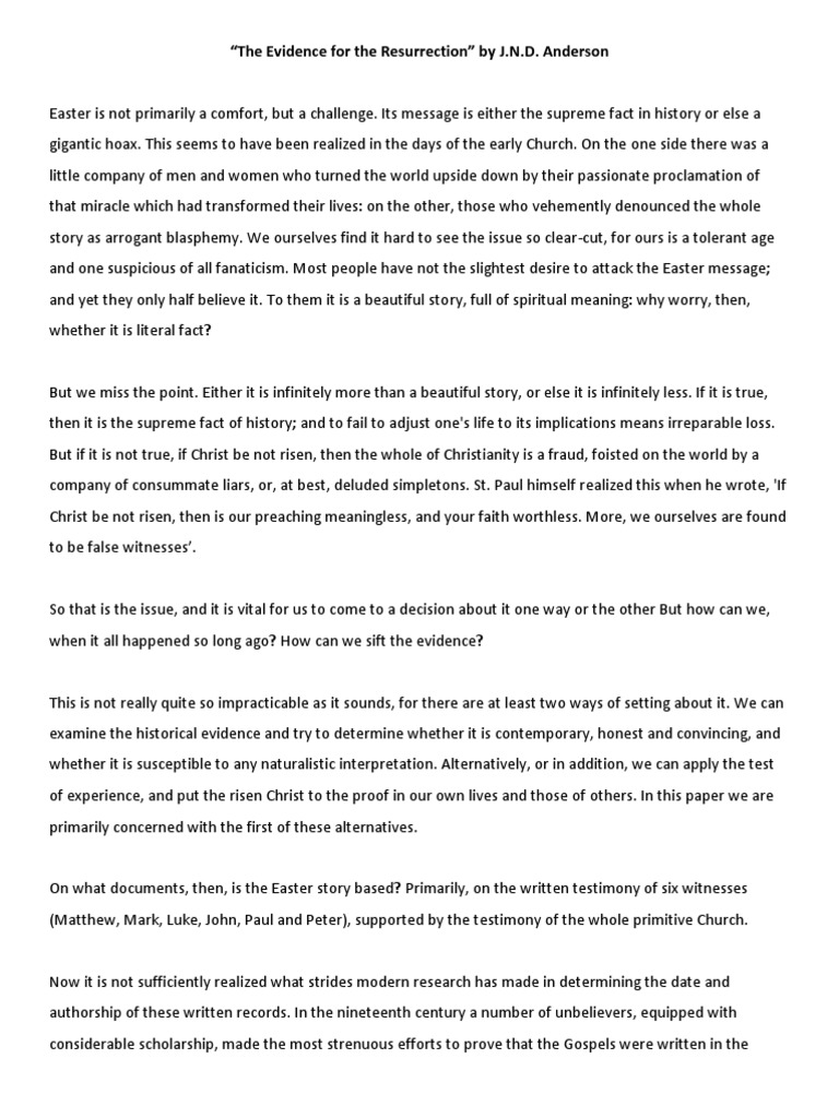 Evidence For The Resurrection | PDF | Saint Peter | Resurrection Of Jesus