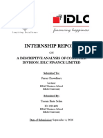 Internship Report: A Descriptive Analysis of Consumer Division, Idlc Finance Limited