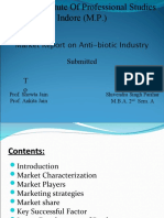 Market Report On Anti-Biotic Industry: Prof. Shewta Jain Prof. Ankita Jain Shivendra Singh Parihar M.B.A. 2 Sem. A