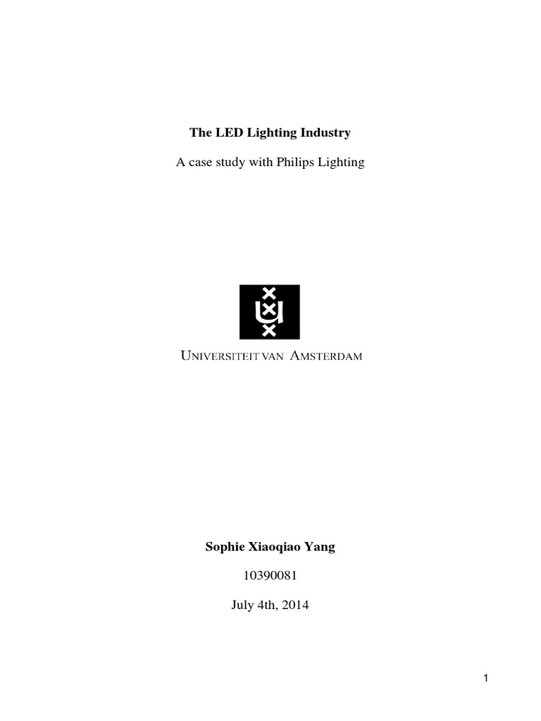 The LED Lighting Industry: A Case Study With Philips Lighting | PDF ...