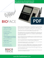 Fingerprint and facial recognition device for time & attendance