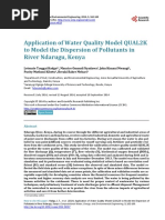 Application of Water Quality Model QUAL2K To Model The Dispersion of Pullutants in River Ndarug, Kenya