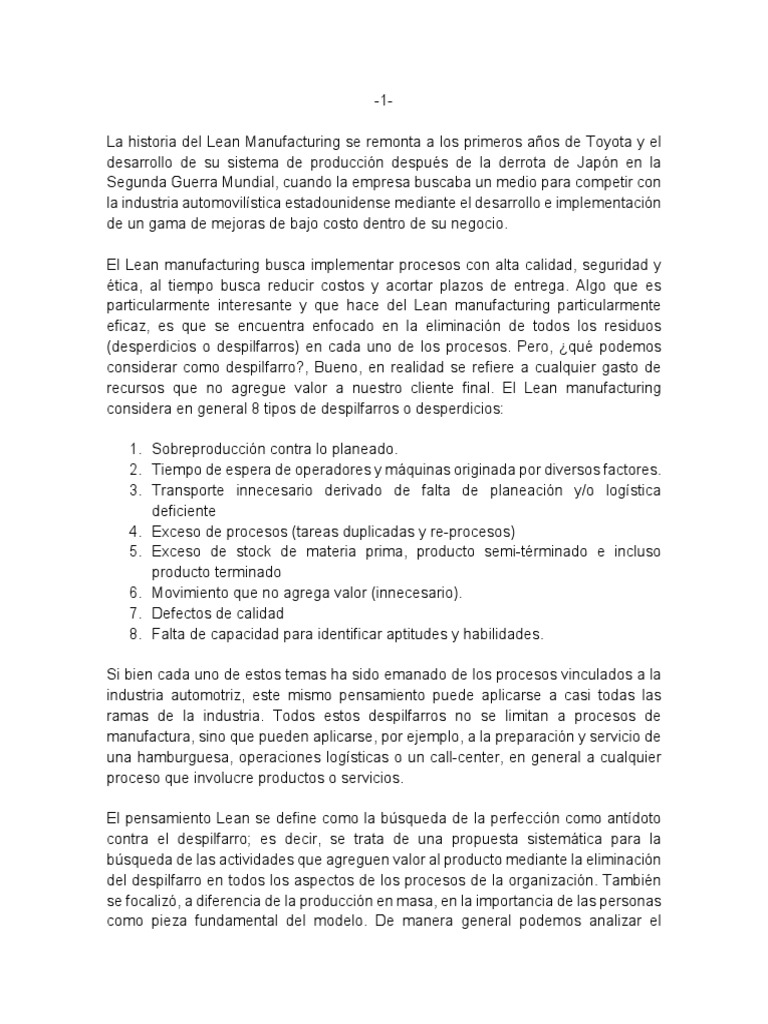 Tarea 5-Enfoque Lean | PDF | Lean Manufacturing | Toma de decisiones