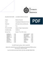 Database Design and Implementation Exam December 2008 - UK University BSC Final Year
