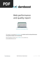 Web Performance and Quality Report