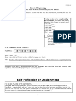Self-Reflection On Assignment: School of Psychology PS1001 - First Year Skills Tutorial Essay Cover Sheet