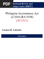 Professional Review and Training Center (PRTC) : Philippine Accountancy Act of 2004 (RA 9298)