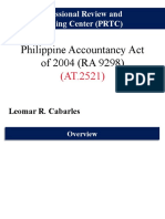 Professional Review and Training Center (PRTC) : Philippine Accountancy Act of 2004 (RA 9298)