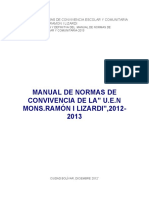 Manual de Normas de Convivencia Escolar y Comunitaria de La Uen Mons