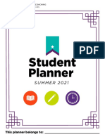 Student Planner: SUMMER 2021