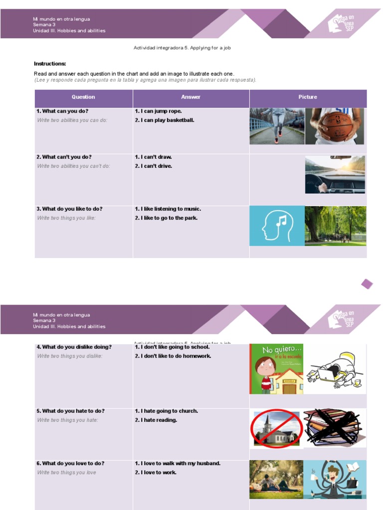 Instructions:: Read and Answer Each Question in The Chart and Add An ...