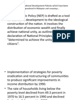The Results of The National Development Policies Which Have Been Applied & Practiced in Malaysia