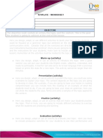 Template - Worksheet Teacher's Name Student's Level (CEFR) Grade Skills To Develop Objective