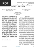 Still on the Influence of Interest Rate on Nigerian Economy (1986 – 2018)