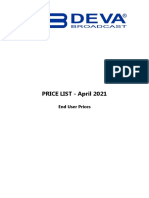 DEVA Broadcast Price List
