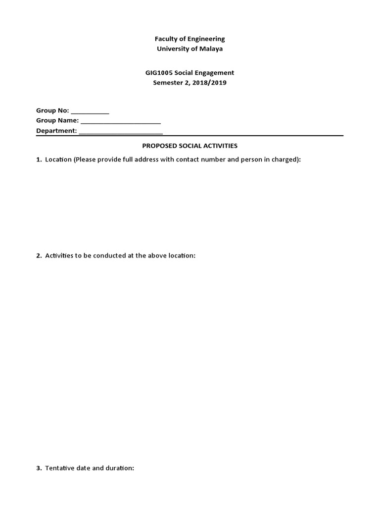 Social Engagement Proposal Template | PDF