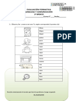 EVALUACIÓN FORMATIVA 1° A y B LENGUAJE JUNIO 2020