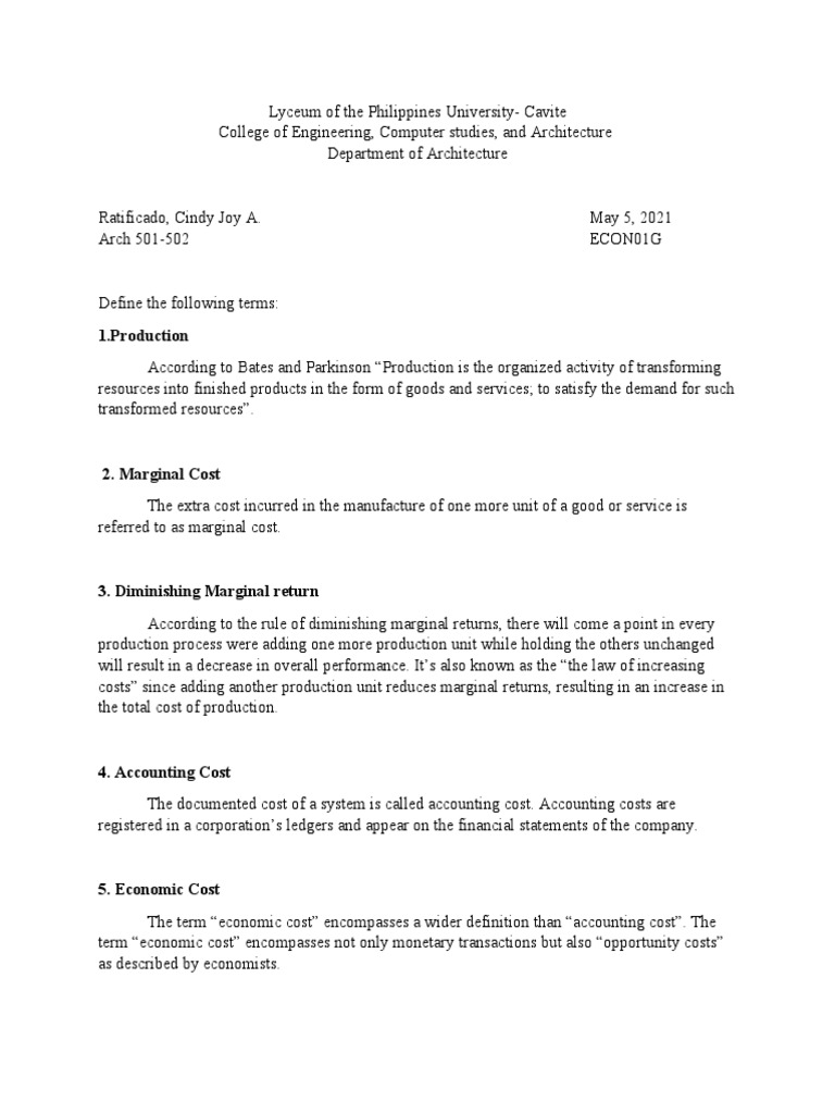 Economics | PDF | Cost | Labour Economics