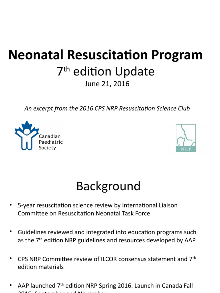 2016 Neonatal Resuscitation Program Update | PDF | Cardiopulmonary ...