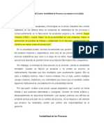 ARTICULO ACADÉMICO Sobre Variabilidad de Procesos y Su Impacto en La Calidad.