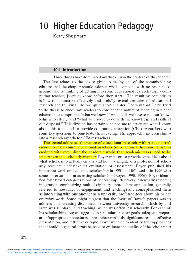 Higher Education Pedagogy Insights | PDF | Constructivism (Philosophy ...