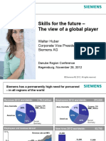 Skills For The Future - The View of A Global Player: Walter Huber Corporate Vice President HR Siemens AG