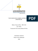 Texto Reflexivo Sobre Los Procesos de Aprendizaje