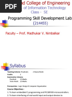 Dept. of Information Technology Class - SE: Programming Skill Development Lab