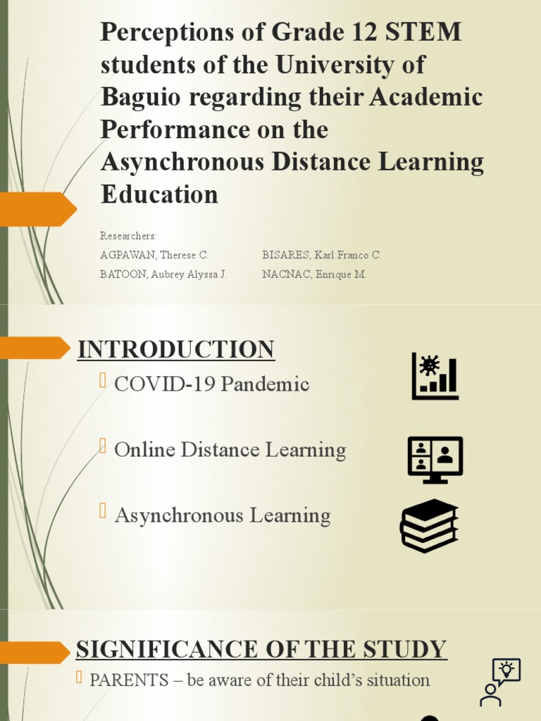 Grade 12 STEM Students' Views on Asynchronous Learning | PDF | Survey ...