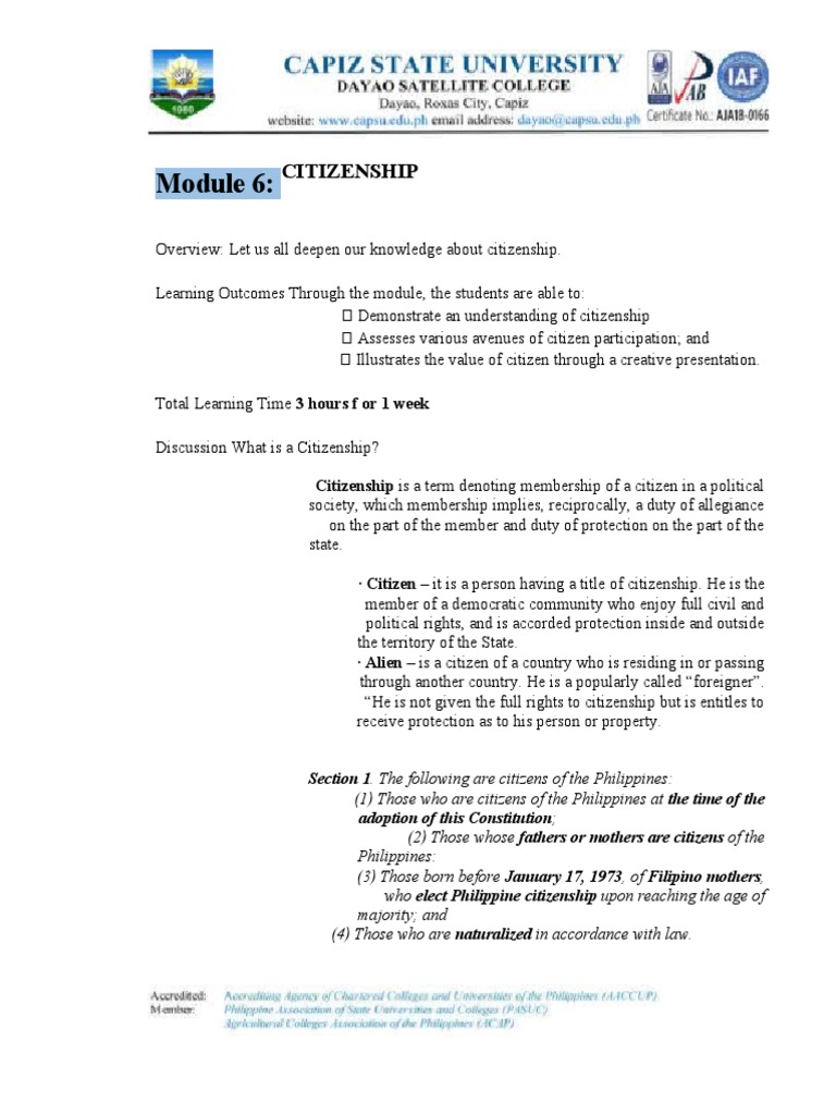 Understanding Philippine Citizenship Laws | PDF | Naturalization ...