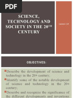 Science, Technology and Society in The 20 Century: Lesson 10