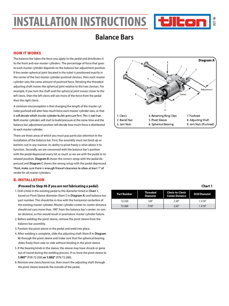 Installation Instructions: Balance Bars | PDF | Machines | Mechanical ...