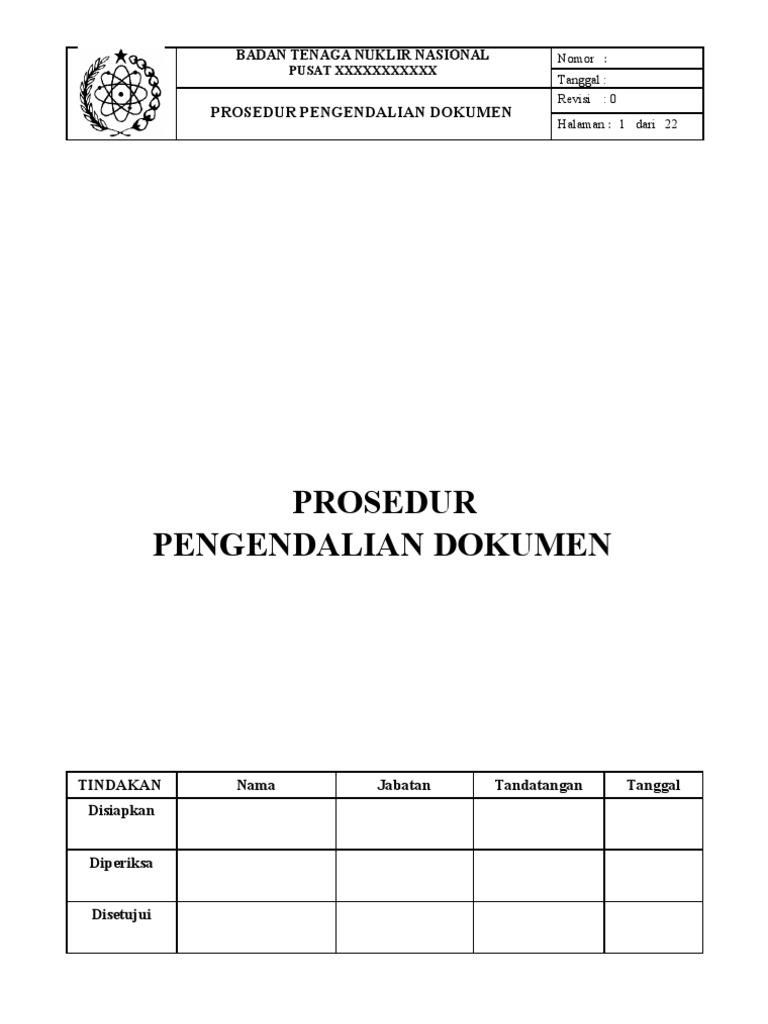 Contoh Prosedur Pengendalian Dokumen | PDF