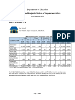 List of Programs and Project Implementation Status As of Sept 2020 - 10012020