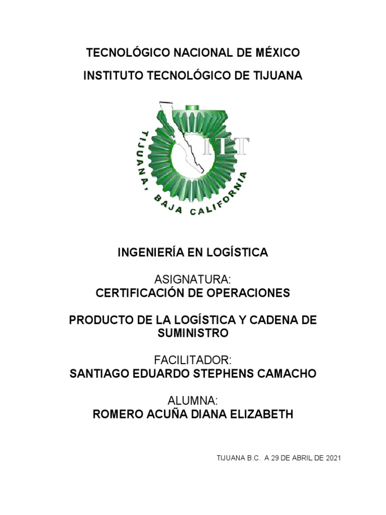 Producto de La Logística y Cadena de Suministro | PDF | Producto ...