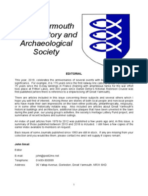Great Yarmouth Local History and Archaeological Society Journal 2019, PDF, Prisoners And Detainees