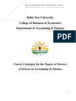 BDU MSc in Accounting & Finance Course Catalog