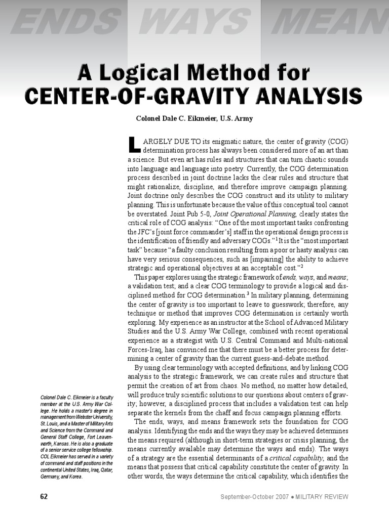 Enhancing COG Analysis in Military Planning | PDF | Goal | Voting