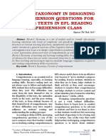 Bloom'S Taxonomy in Designing Comprehension Questions For Reading Texts in Efl Reading Comprehension Class