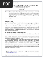 The Basic Analysis of Control Systems On Commercial Aircraft