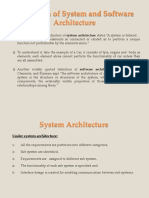 Definition of System and Software Architecture