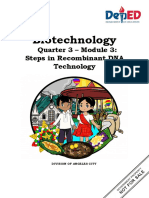 Biotechnology: Quarter 3 - Module 3: Steps in Recombinant DNA Technology