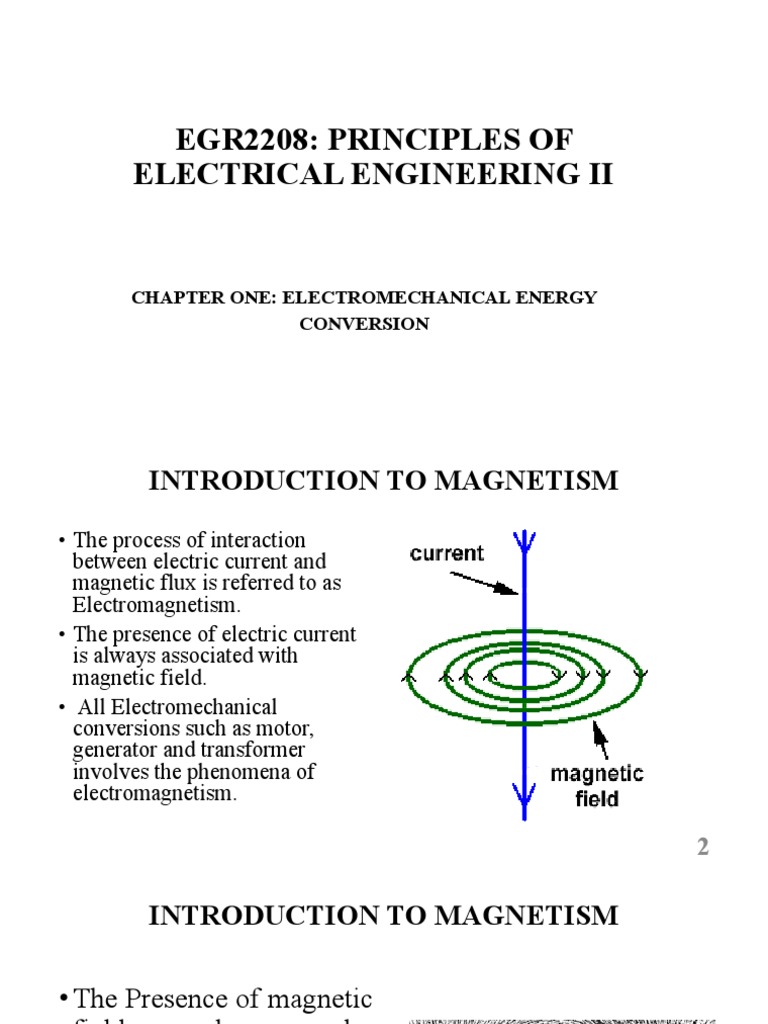 Chapter 1 Electromechanical Energy Conversion Slides Pdf Magnetic