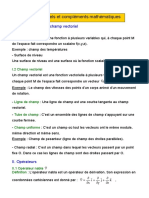 Rappels Et Compléments Mathématiques: I - Champ Scalaire Et Champ Vectoriel